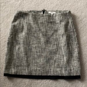 LOFT Black and cream wool blend skirt